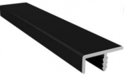 Кромочный профиль для плиты 18-19 мм, загиб односторонний 8 мм (L-2,9 м), черный глянец